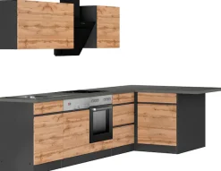 KOCHSTATION Winkelküche »KS-Riesa« Stellbreite 340x150 cm, wahlweise mit oder ohne E-Geräte