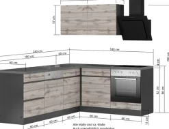 KOCHSTATION Winkelküche »KS-Riesa« Stellbreite 240x180 cm, wahlweise mit oder ohne E-Geräte