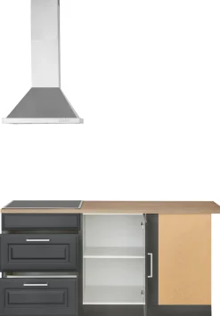 KOCHSTATION Winkelküche »KS-Stockholm – Küche mit hochwertiger und detailreicher Landhausfront« Stellbreite 230x170 cm, wahlweise mit E-Geräten, MDF-Fronten