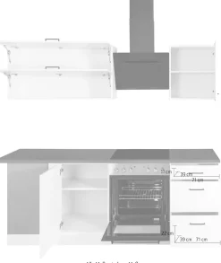 KOCHSTATION Winkelküche »KS-Trier« ohne E-Geräte, Stellbreite 220/220 cm
