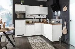 KOCHSTATION Winkelküche »KS-Virginia,neu in verbesserter Ausführung« Arbeitsplatte 38 mm stark, Stauraum, Softclose,Stellbreite 230/190 cm, Soft-Close,wahlweise mit Induktion
