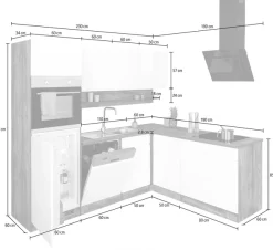 KOCHSTATION Winkelküche »KS-Virginia,neu in verbesserter Ausführung« Arbeitsplatte 38 mm stark, Stauraum, Softclose,Stellbreite 230/190 cm, Soft-Close,wahlweise mit Induktion
