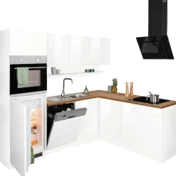 KOCHSTATION Winkelküche »KS-Virginia,neu in verbesserter Ausführung« Arbeitsplatte 38 mm stark, Stauraum, Softclose,Stellbreite 230/190 cm, Soft-Close,wahlweise mit Induktion