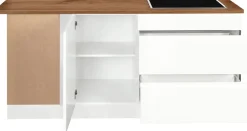 KOCHSTATION Winkelküche »KS-Virginia,neu in verbesserter Ausführung« Arbeitsplatte 38 mm stark, Stauraum, Softclose,Stellbreite 230/190 cm, Soft-Close,wahlweise mit Induktion