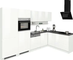 KOCHSTATION Winkelküche »KS-Virginia,neu in verbesserter Ausführung« Arbeitsplatte 38 mm stark, Stauraum, Softclose,Stellbreite 290/180 cm, Soft-Close, ohne E-Geräte
