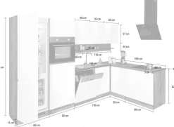 KOCHSTATION Winkelküche »KS-Virginia,neu in verbesserter Ausführung« Arbeitsplatte 38 mm stark, Stauraum, Softclose,Stellbreite 290/180 cm, Soft-Close, ohne E-Geräte