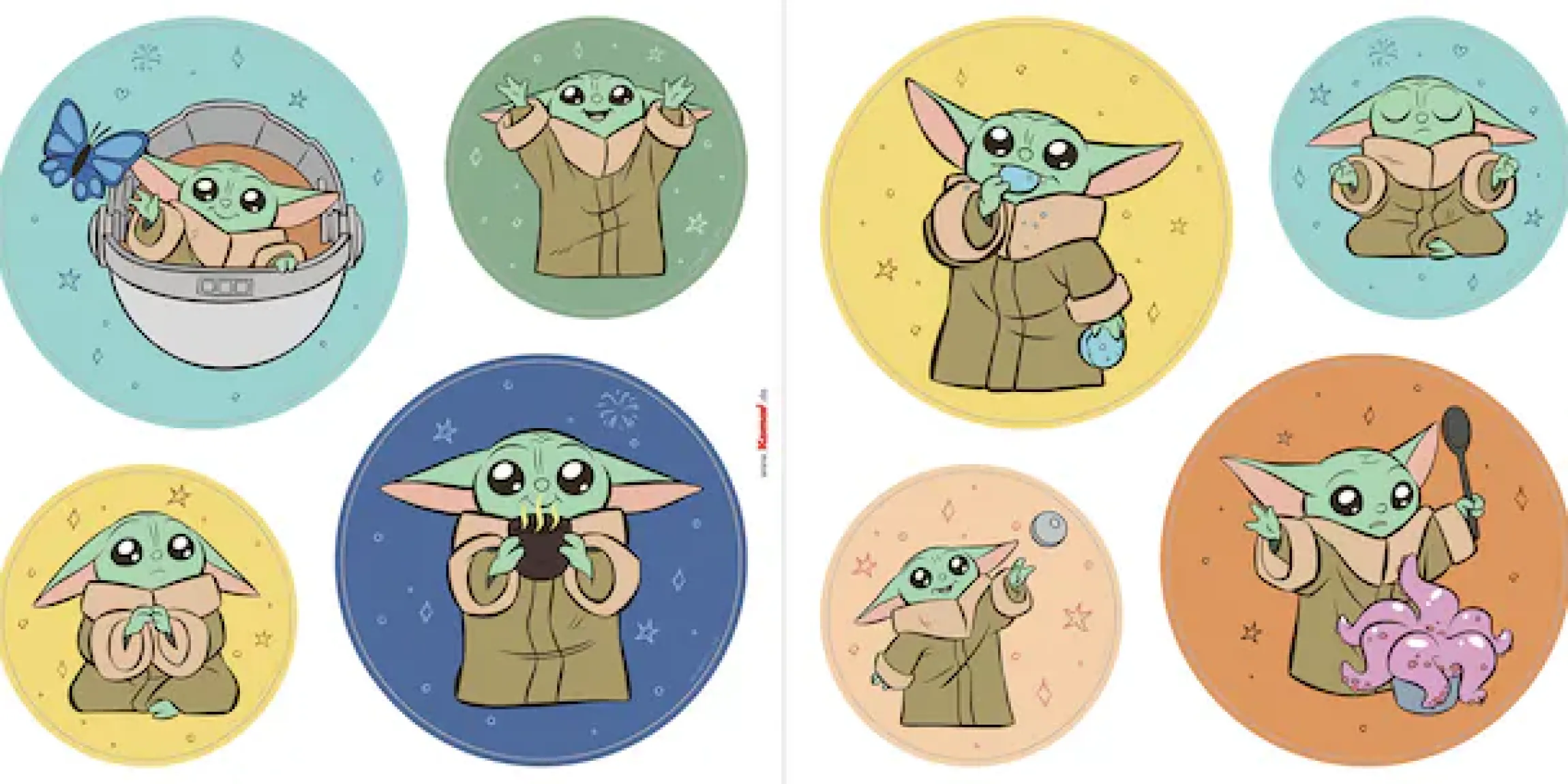 Komar Fensterbild »Fenstersticker - Grogu - Padawan - Größe 30 x 30 cm« 33 x 30 cm, 2 Bogen