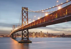 Komar Fototapete »Bay Bridge - Größe 368 x 254 cm« bedruckt glatt Wohnzimmer, Schlafzimmer