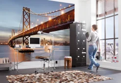 Komar Fototapete »Bay Bridge - Größe 368 x 254 cm« bedruckt glatt Wohnzimmer, Schlafzimmer