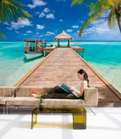 Komar Fototapete »Beach Resort - Größe 368 x 254 cm« bedruckt glatt Wohnzimmer, Schlafzimmer