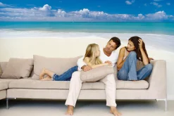 Komar Fototapete »Deserted Beach - Größe 368 x 127 cm« bedruckt glatt Wohnzimmer, Schlafzimmer