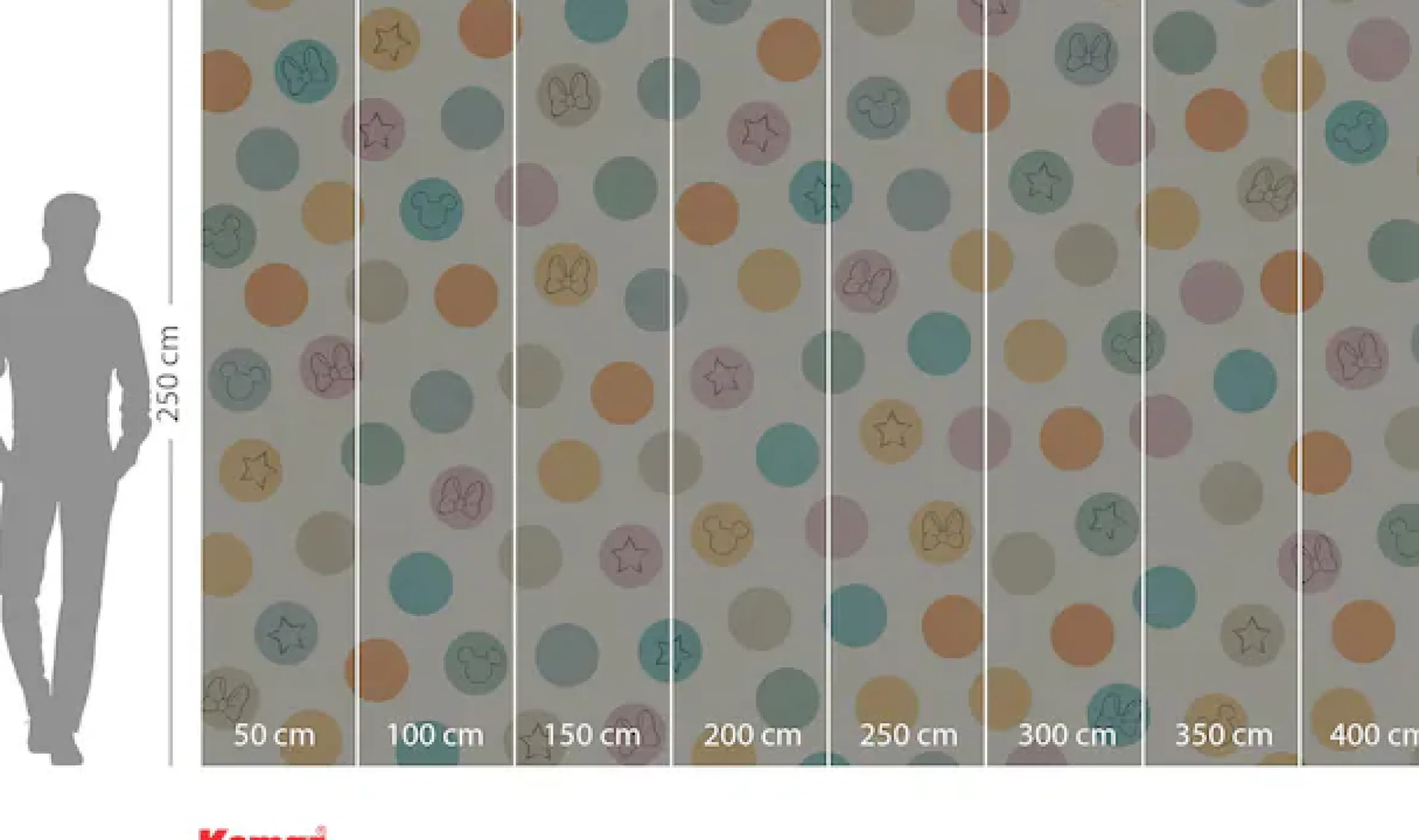 Komar Fototapete »Digitaldruck Vlies -Disney Pastel Confetti - Größe 400 x 250 cm« bedruckt glatt Kinderzimmer
