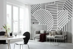 Komar Fototapete »Komar Vlies Fototapete - Jeux de Lignes - Größe 300 x 250 cm« bedruckt glatt