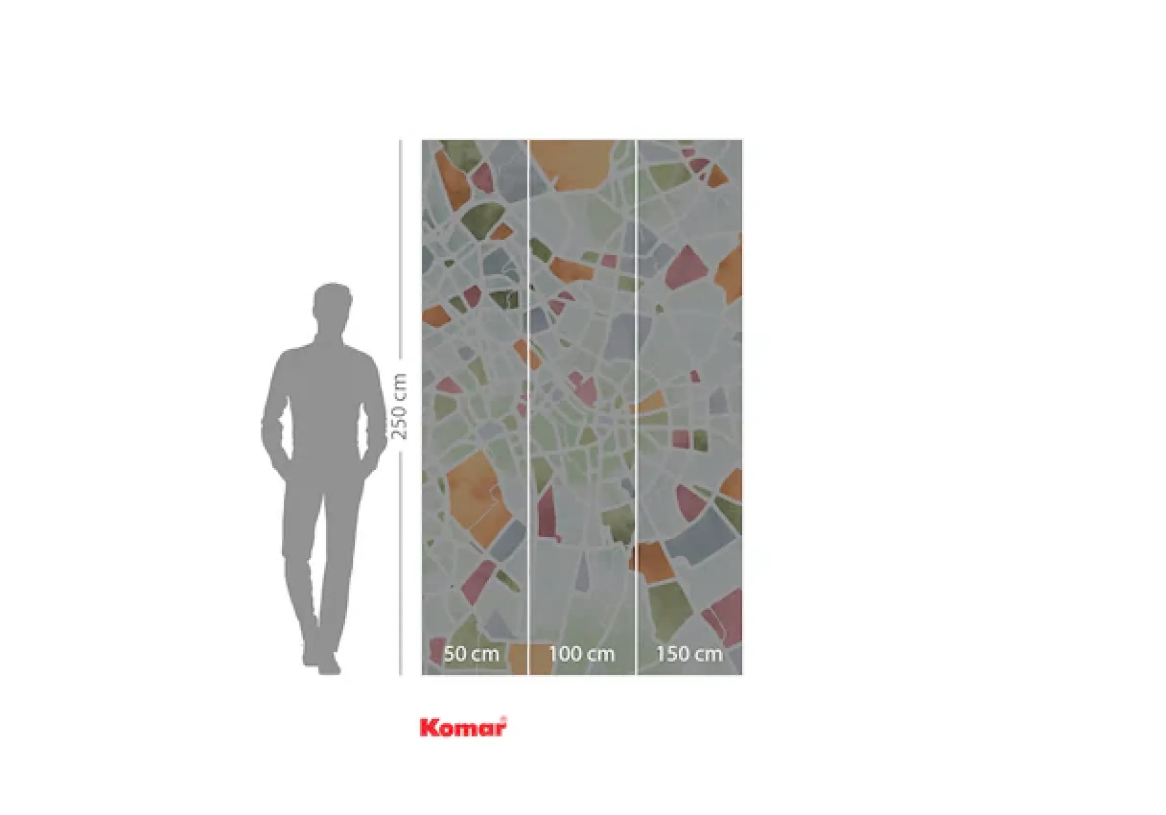 Komar Fototapete »Komar Vlies Fototapete - City Map - Größe 150 x 250 cm« bedruckt glatt