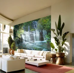 Komar Fototapete »Pura Kaunui Falls - Größe 368 x 254 cm« bedruckt glatt Wohnzimmer, Schlafzimmer