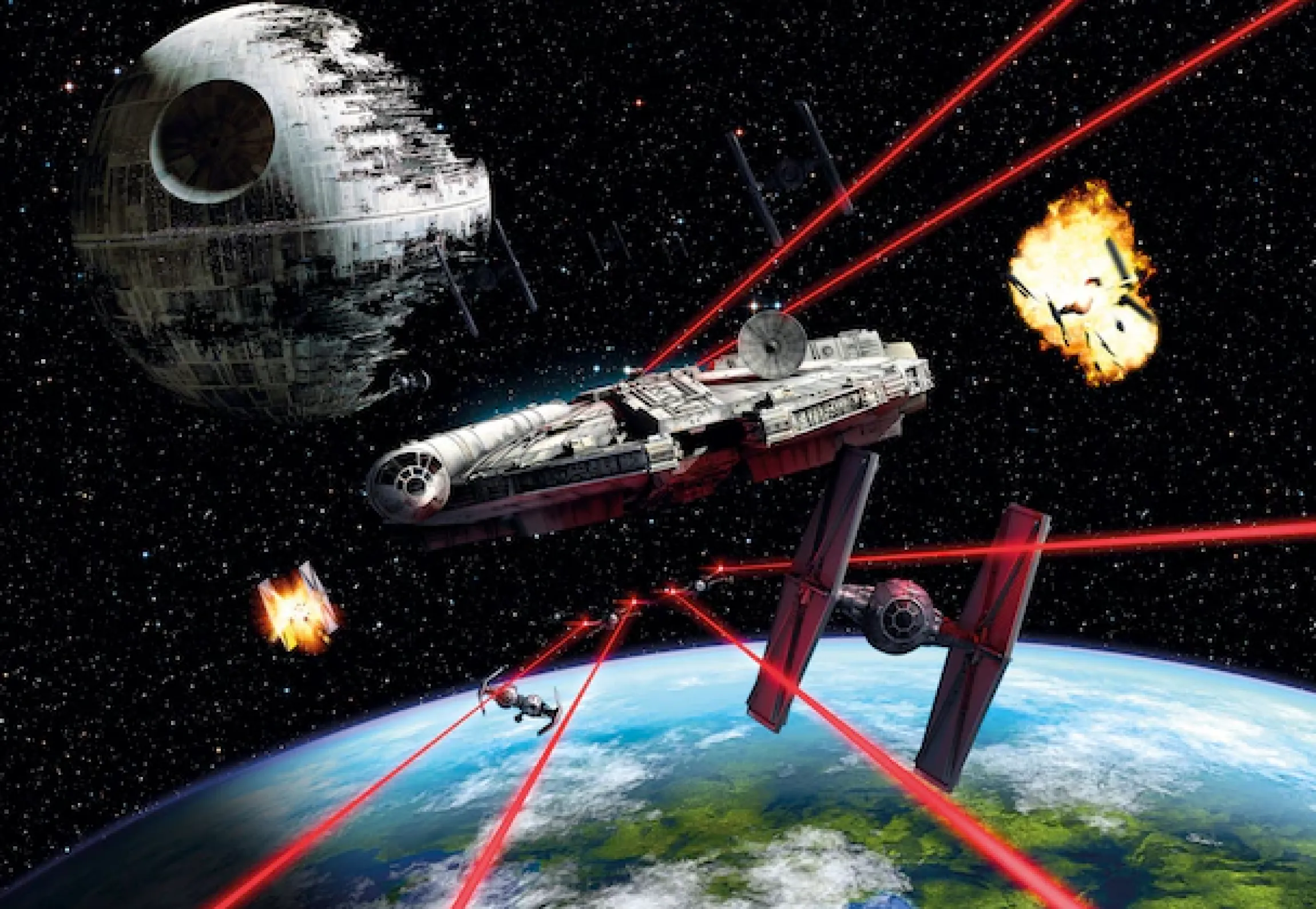 Komar Fototapete »STAR WARS Millennium Falcon - Größe 368 x 254 cm« bedruckt glatt Kinderzimmer