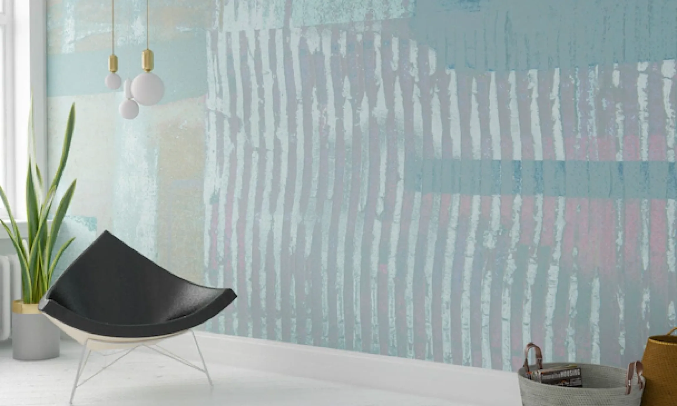 Komar Fototapete »Vlies Fototapete - Lines Mellow grey-bleu - Größe 500 x 280 cm« Motiv | bedruckt glatt
