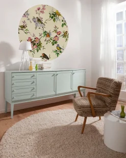 Komar Fototapete »Vlies selbstklebend - Bird Party - Größe 125 x 125 cm« bedruckt glatt Wohnzimmer, Schlafzimmer