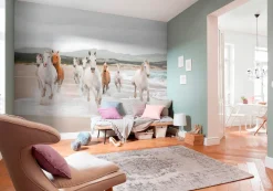 Komar Fototapete »White Horses - Größe 368 x 254 cm« bedruckt glatt Wohnzimmer, Schlafzimmer