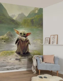 Komar Kindertapete »Star Wars The Mandalorian Grogu Landscape« bedruckt glatt