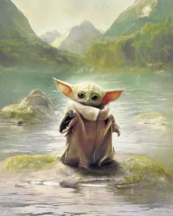Komar Kindertapete »Star Wars The Mandalorian Grogu Landscape« bedruckt glatt