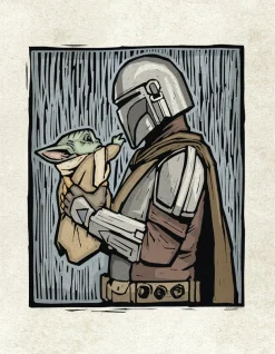 Komar Leinwandbild »Star Wars The Mandalorian Lino-Cut« Disney 1 Stk. tlg. 30 x 40 cm (Breite x Höhe) - Kinderzimmer, Dekoration