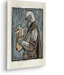 Komar Leinwandbild »Star Wars The Mandalorian Lino-Cut« Disney 1 Stk. tlg. 30 x 40 cm (Breite x Höhe) - Kinderzimmer, Dekoration