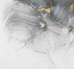 Komar Vliestapete »Digitaldruck Vlies -Ink Gold Fluid - Größe 300 x 280 cm« bedruckt glatt Wohnzimmer, Schlafzimmer