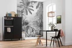 Komar Vliestapete »Digitaldruck Vlies -Lac Tropical Black & White - Größe 200 x 270 cm« bedruckt glatt Wohnzimmer, Schlafzimmer