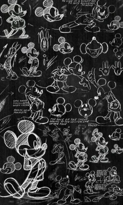 Komar Vliestapete »Digitaldruck Vlies -Mickey - Chalkboard - Größe 120 x 200 cm« bedruckt glatt Kinderzimmer