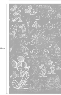 Komar Vliestapete »Digitaldruck Vlies -Mickey - Chalkboard - Größe 120 x 200 cm« bedruckt glatt Kinderzimmer