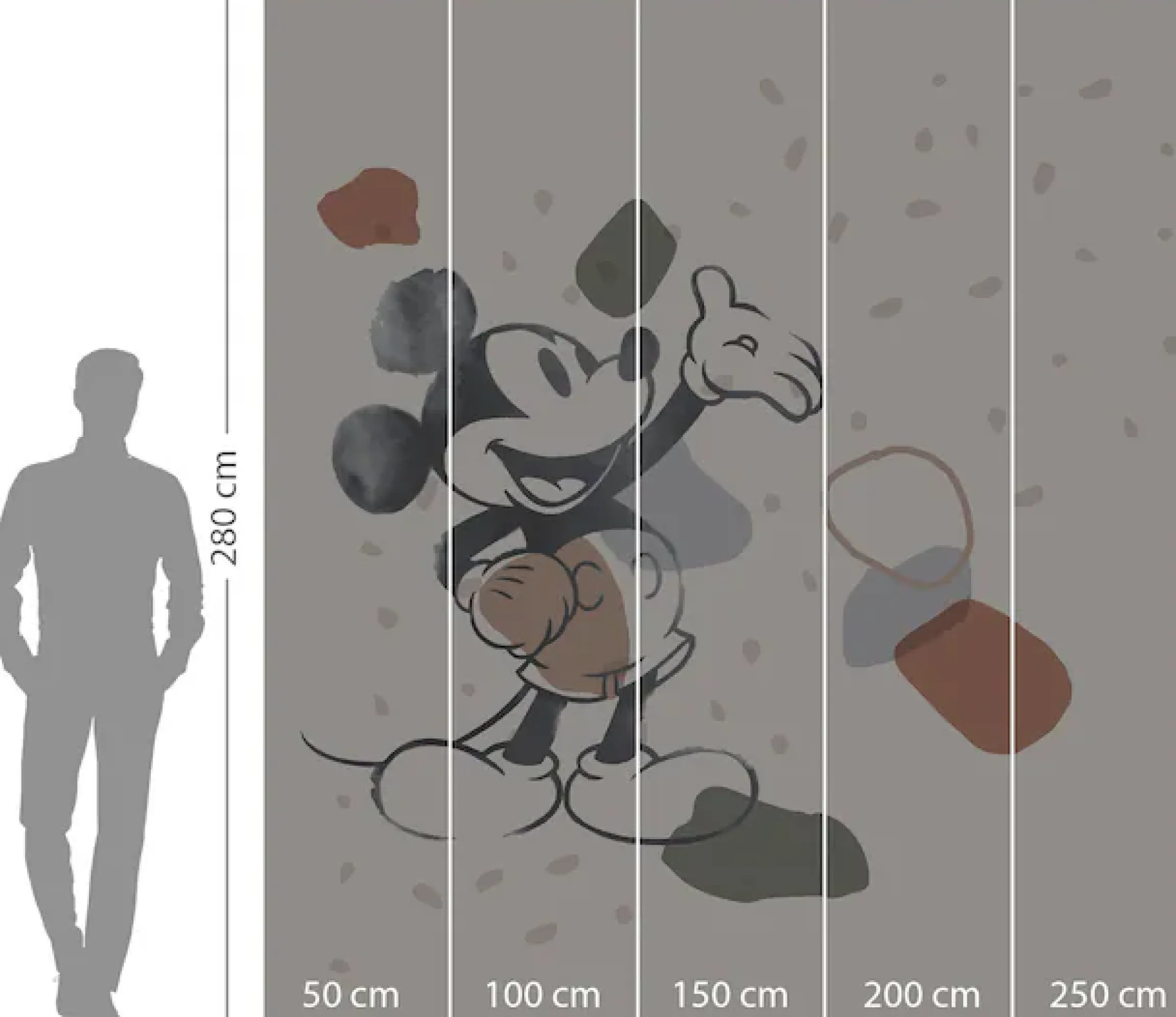Komar Vliestapete »Digitaldruck Vlies -Mickey Organic Shapes - Größe 250 x 280 cm« bedruckt glatt Kinderzimmer