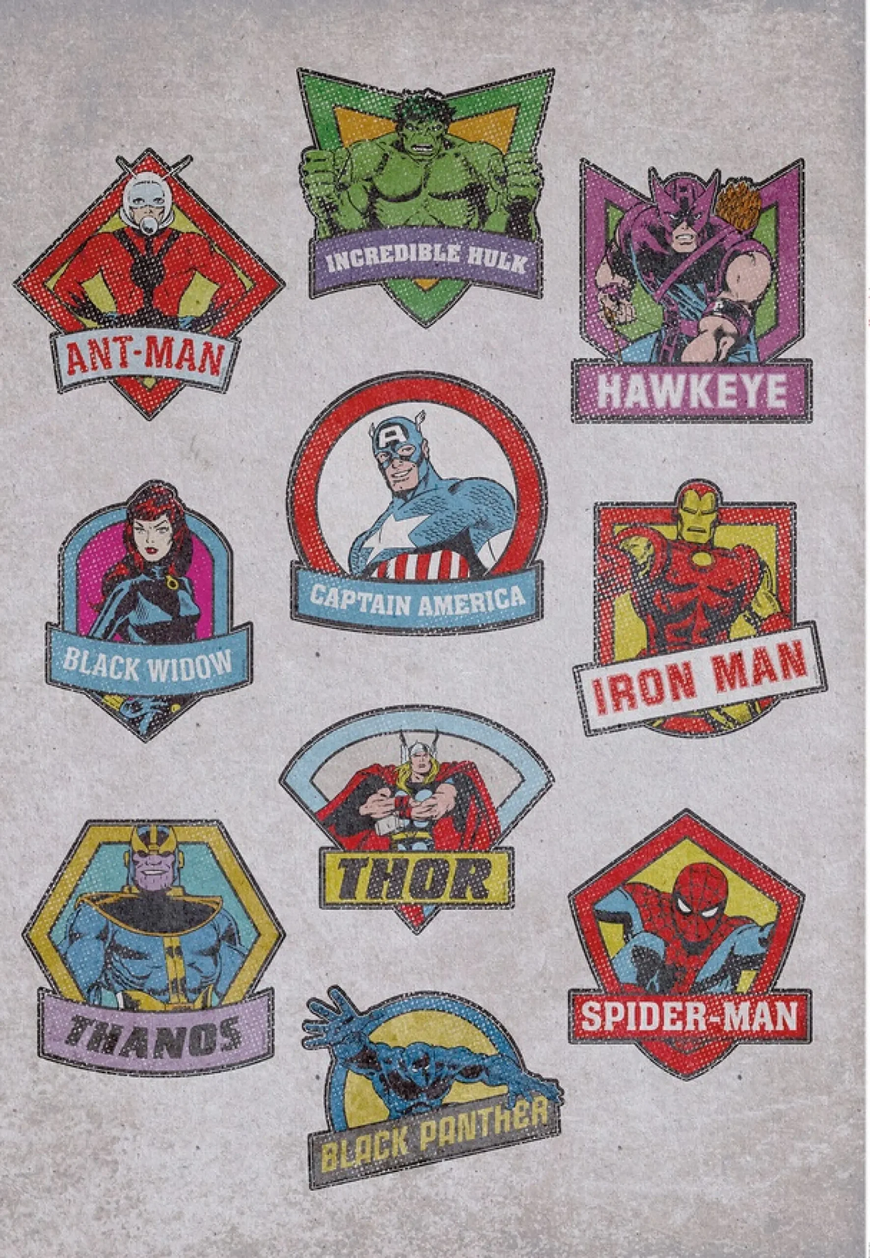Komar Wandtattoo »Avengers Classic Badges - Größe 50 x 70 cm« selbstklebend, Wandsticker, Kinderzimmer