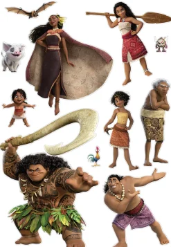 Komar Wandtattoo »Disney Moana 2 Family« 50 x 70 cm (Breite x Höhe) - Kinderzimmer, Wandsticker