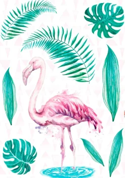 Komar Wandtattoo »Flamingo - Größe 50 x 70 cm« selbstklebend, Wandsticker