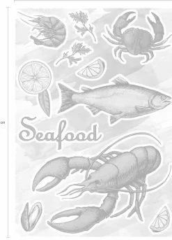 Komar Wandtattoo »Seafood - Größe 50 x 70 cm« selbstklebend, Wandsticker