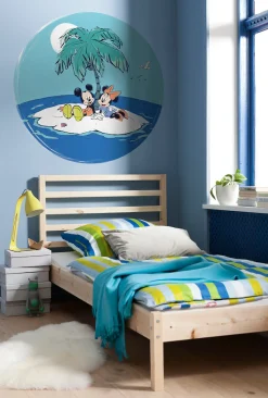 Komar Wandtattoo »selbstklebendes Vlies, Mickey and Minnie Remote Island, Gr.125x125 cm« rund und selbstklebend