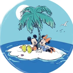 Komar Wandtattoo »selbstklebendes Vlies, Mickey and Minnie Remote Island, Gr.125x125 cm« rund und selbstklebend