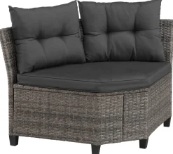 KONIFERA Gartenlounge-Set »Keros Premium« Set, 2x 2er Sofa, 1x Ecke, 1x Sessel, 2x Hocker, 1x Tisch 145x75x67,5cm, 20 Stk. tlg. Ecklounge, Polyrattan, Stahl, geeignet für 8 Personen, inkl. Auflagen