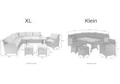 KONIFERA Gartenlounge-Set »Keros Premium« Set, 2x 2er Sofa, 1x Ecke, 1x Sessel, 2x Hocker, 1x Tisch 145x75x67,5cm, 20 Stk. tlg. Ecklounge, Polyrattan, Stahl, geeignet für 8 Personen, inkl. Auflagen