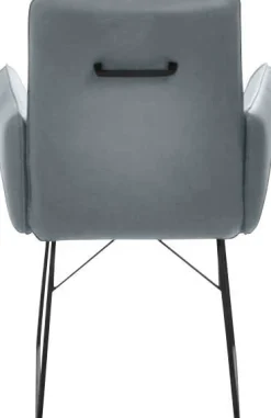 K+W Komfort & Wohnen Armlehnstuhl () 1 Stk.Drahtkufengestell in Metall schwarz, Griff am Rücken, Steppung im Sitz