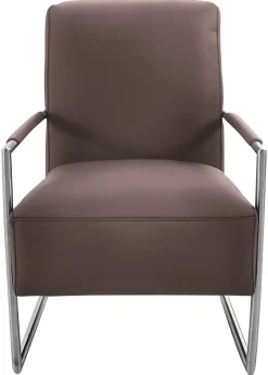 K+W Komfort & Wohnen Cocktailsessel mit bezogenen Armlehnen, Gestell in Metall Edelstahloptik