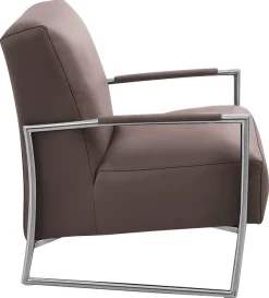 K+W Komfort & Wohnen Cocktailsessel mit bezogenen Armlehnen, Gestell in Metall Edelstahloptik