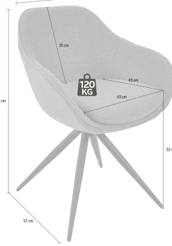 K+W Komfort & Wohnen Drehstuhl »ZOOM« () 4-Fuß Drehstuhl mit Gestell aus Metall schwarz Struktur