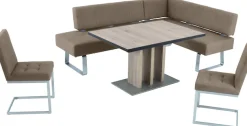 K+W Komfort & Wohnen Eckbankgruppe »Spider II« Set, 4 Stk. tlg. langer Schenkel 195cm, 2 Freischwinger, Auszugstisch in Breite 120 cm