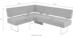K+W Komfort & Wohnen Eckbank langer Schenkel links oder rechts, mit dekorativen Distanzhalter