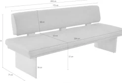 K+W Komfort & Wohnen Essbank »Longbeach Polsterbank« 1 Stk. tlg. Spitzkissenoptik im Sitz, wahlweise in der Breite 204cm oder 224cm