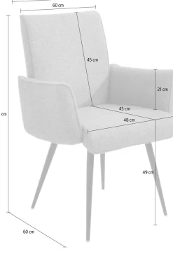 K+W Komfort & Wohnen Essgruppe »Giacomo I« Polsterbank, 2 Stühle und 2 Armlehnenstühle, 6 Stk. tlg. 2 Stühle und Bank, 2 Armlehnenstühle Stoff 775, Tisch 160 oder 180 cm