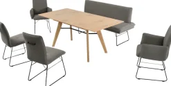 K+W Komfort & Wohnen Essgruppe »Giacomo IV« 6 Stk. tlg. Polsterbank in 2 Größen, 2 Kufenstühle, 2 Armlehnenstühle und 1 Tisch