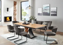 K+W Komfort & Wohnen Essgruppe »Mikkado Tube« 6 Stk. tlg. 4 Freischwinger und ein Funktionsesstisch